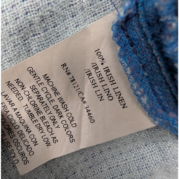 Eileen Fisher Cardigan Womens Medium Blue Irish Linen Open Front Lightweight - Picture 7 of 8